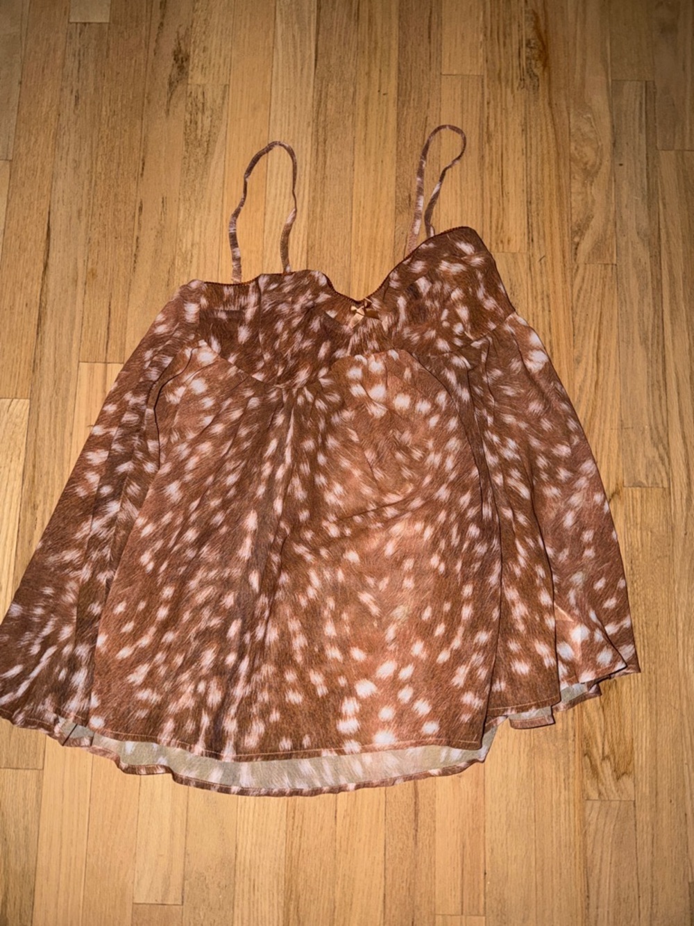Cider Brown and White Spotted Mini Dress